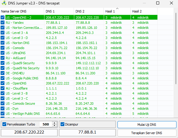 Fitur DNS Jumper