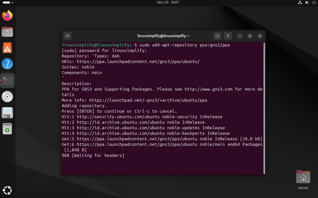 Cara Menambahkan PPA GNS3 untuk tujuan menginstall GNS3 di Ubuntu