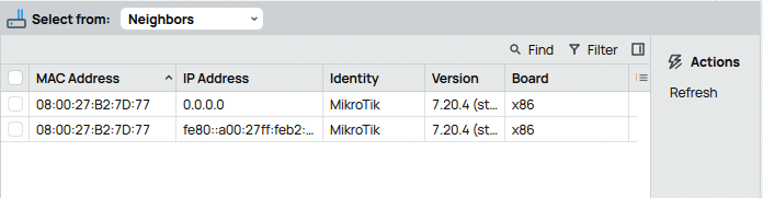 Neighbors WinBox Mikrotik Update 