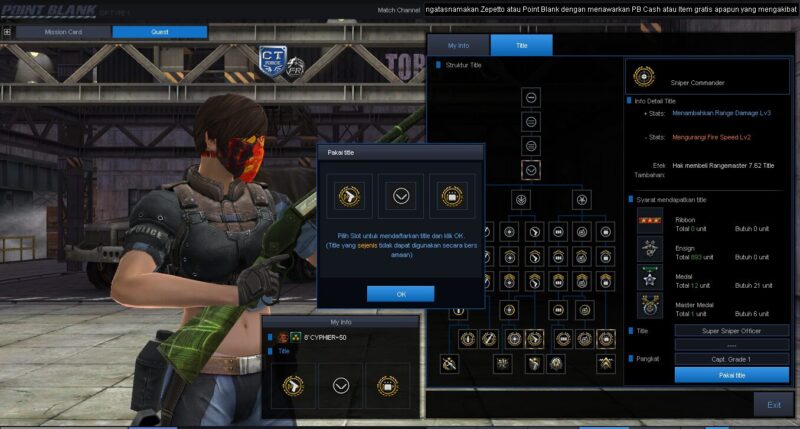 Title SG Point Blank Baru, Untuk yang pengen lurus dan damage tinggi