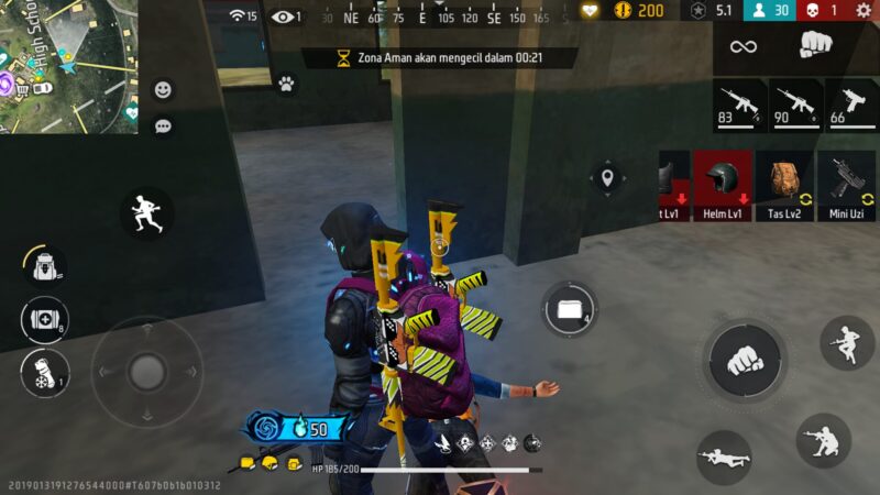 Tampilan Karakter FF sedang farming