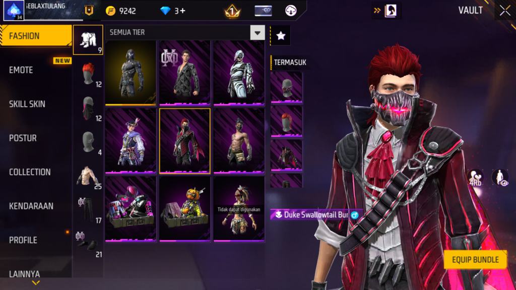 Penggunaan skill karakter FF saat ranked Battle Royale