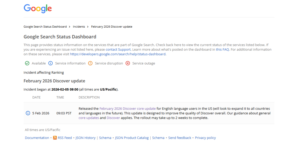 Update algoritma Google Penelusuran Februari 2026
