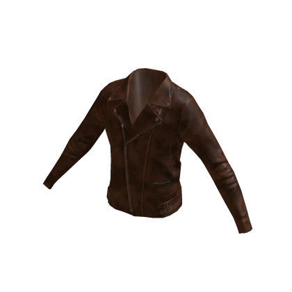 Collared Leather Jacket Brown