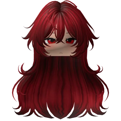 Long Red Messy Anime Hair