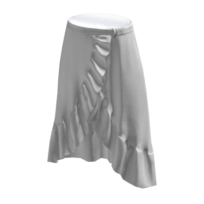 Long Ruffle Skirt White