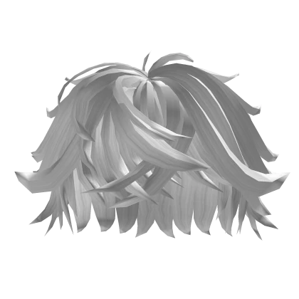 Swept Fluffy Messy White Hair