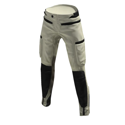 Textured Leather Pants White